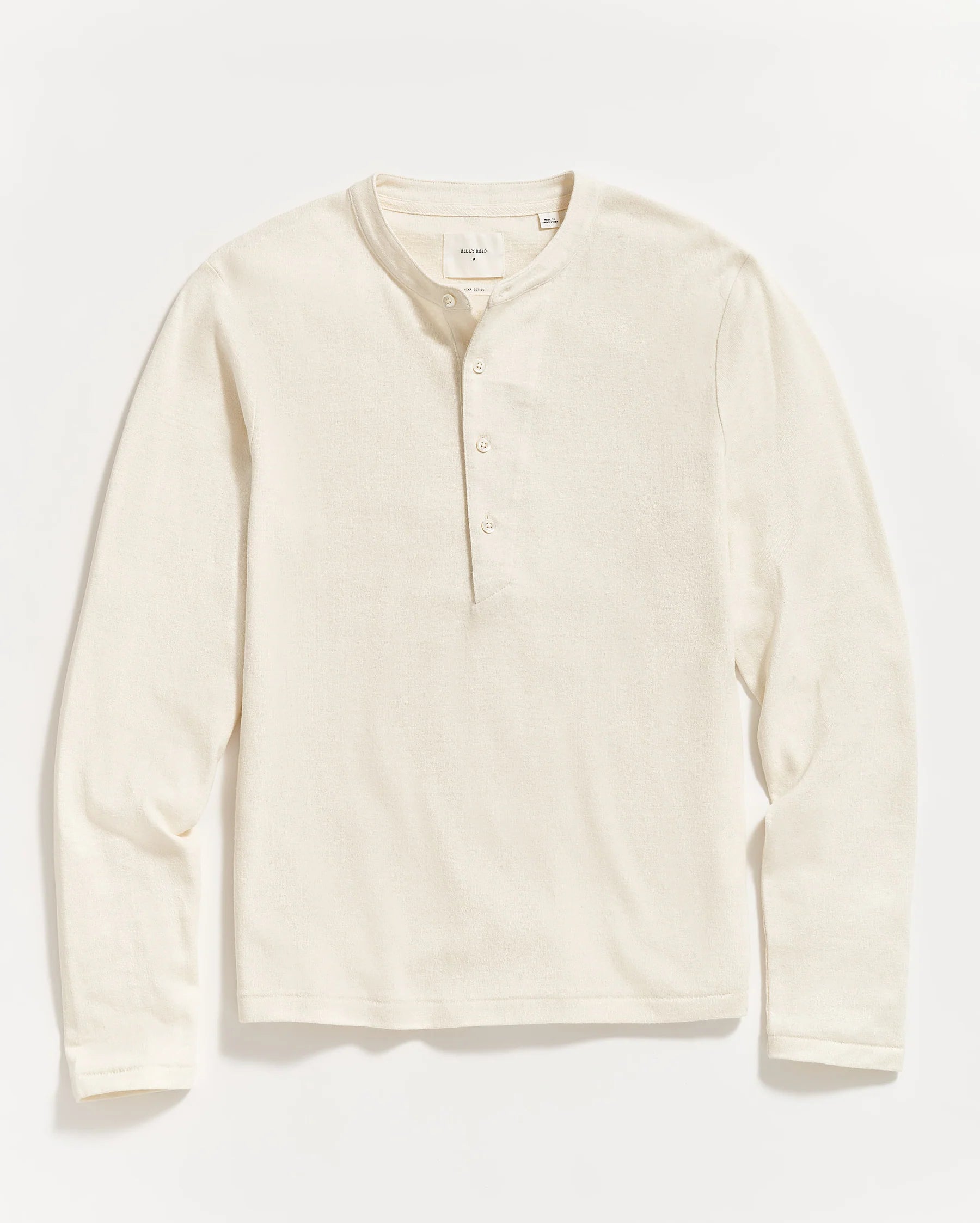 BILLY REID Hemp Cotton Louis Henley Tinted White