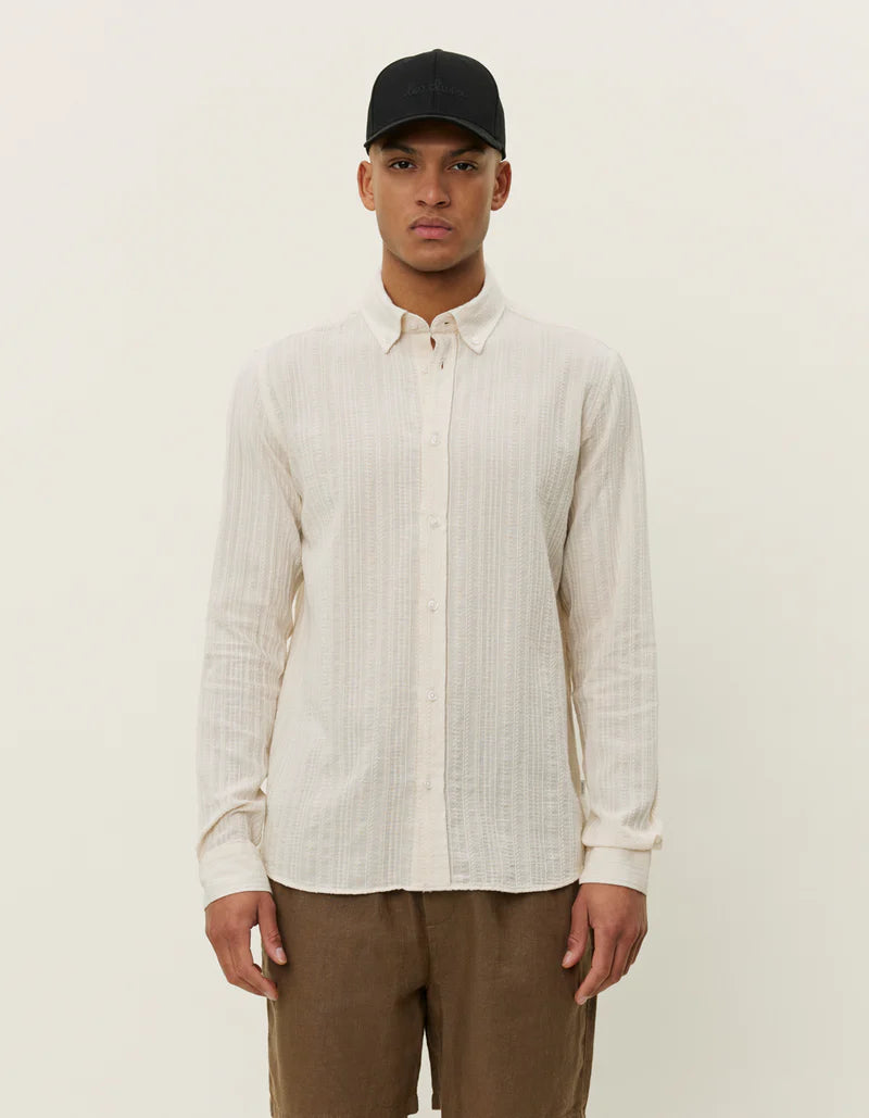 LES DEUX Konrad Striped Oxford Shirt