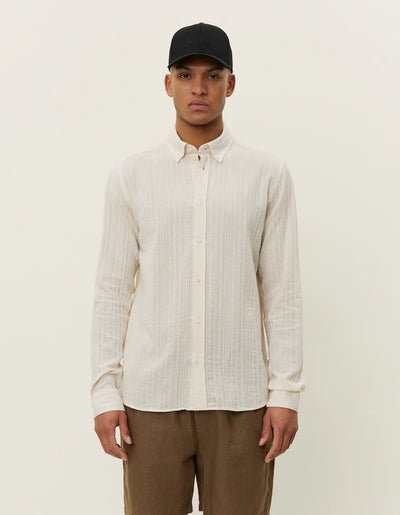 LES DEUX Konrad Striped Oxford Shirt