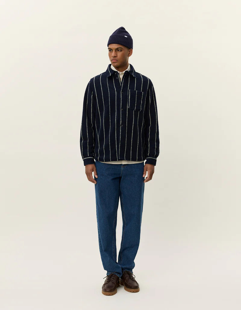 LES DEUX Lennon Wool Pinstripe Overshirt