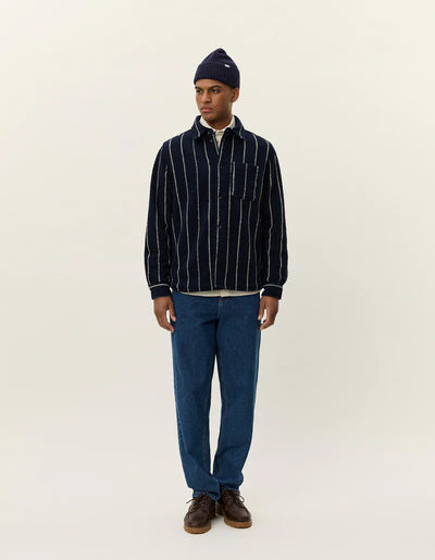 LES DEUX Lennon Wool Pinstripe Overshirt