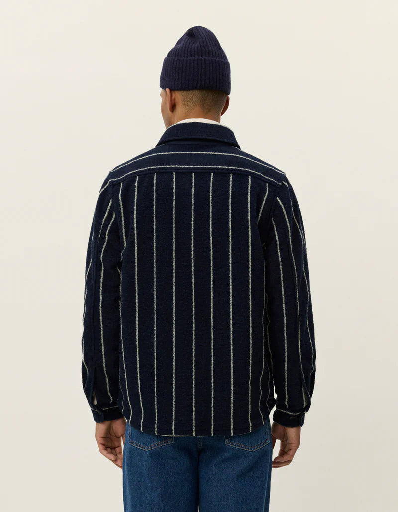 LES DEUX Lennon Wool Pinstripe Overshirt