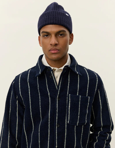 LES DEUX Lennon Wool Pinstripe Overshirt
