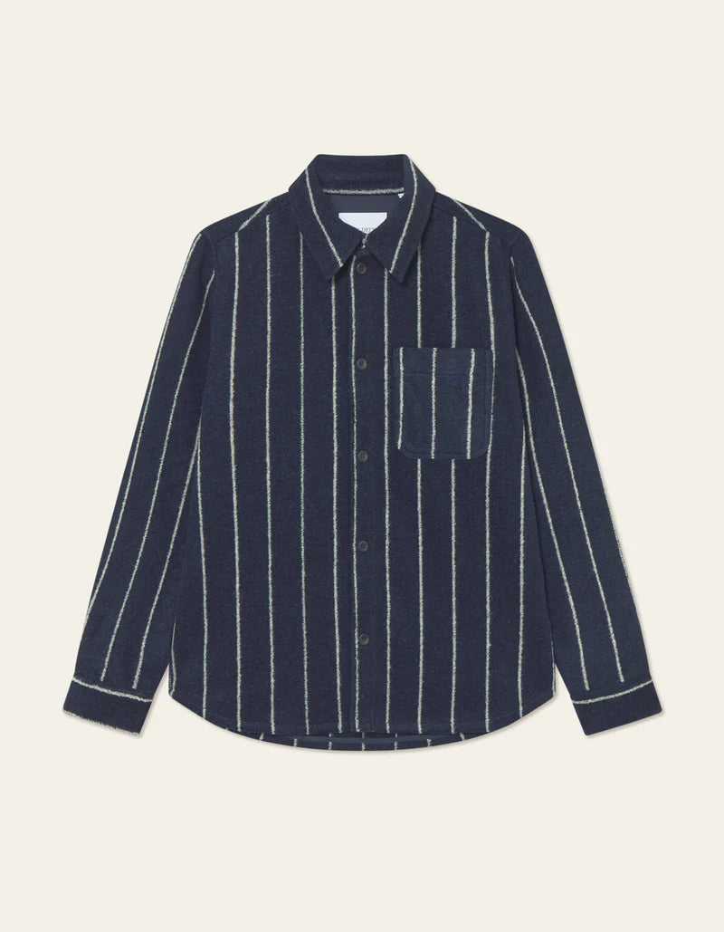 LES DEUX Lennon Wool Pinstripe Overshirt