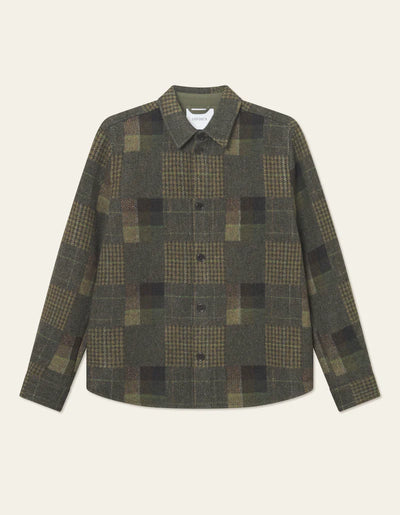 LES DEUX Kody Patchwork Wool Overshirt