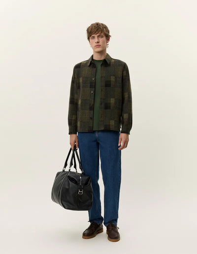 LES DEUX Kody Patchwork Wool Overshirt