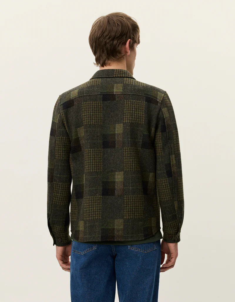 LES DEUX Kody Patchwork Wool Overshirt