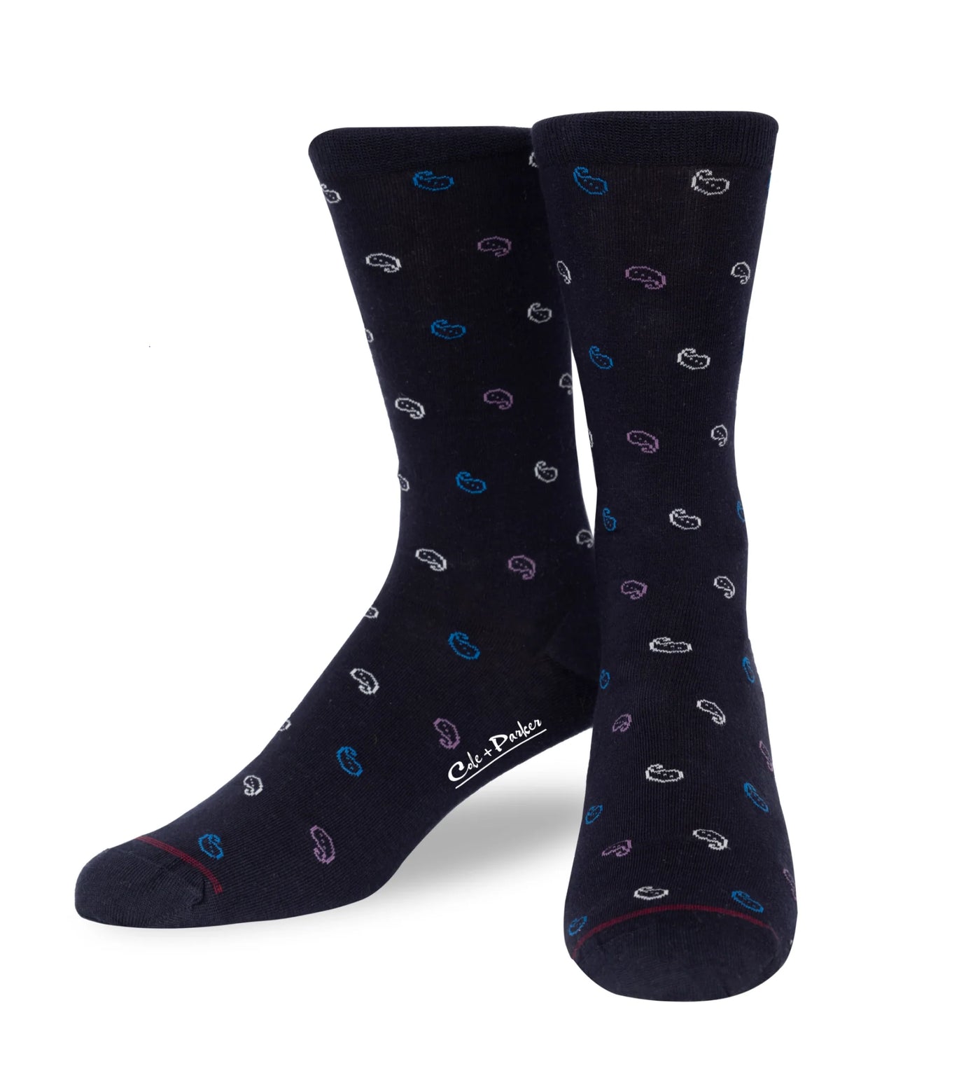 Cole and Parker Socks | Navy Paisley