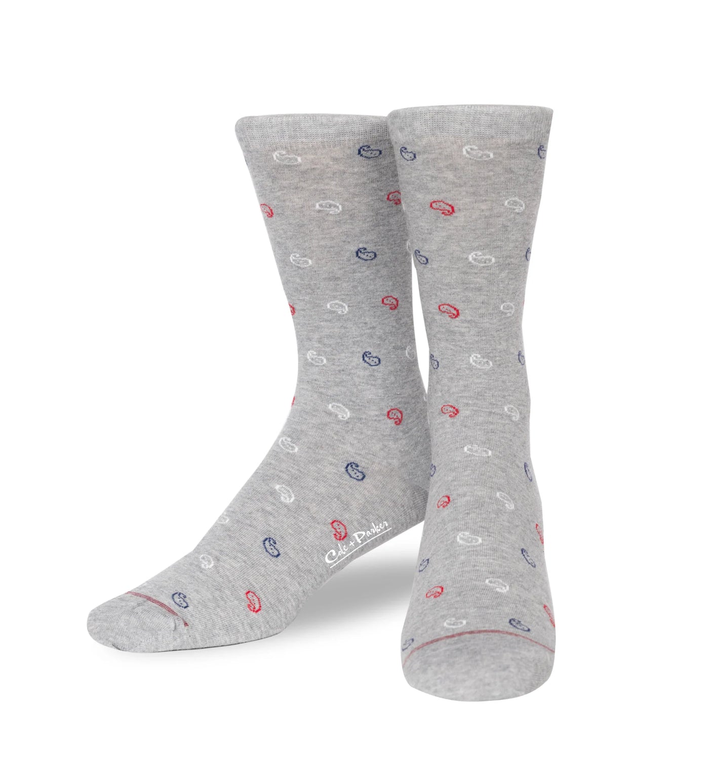 Cole and Parker Socks | Grey Paisley