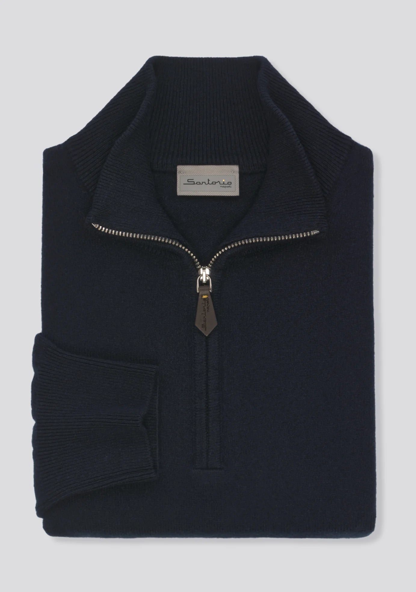 SARTORIO Cashmere Half Zip | Navy