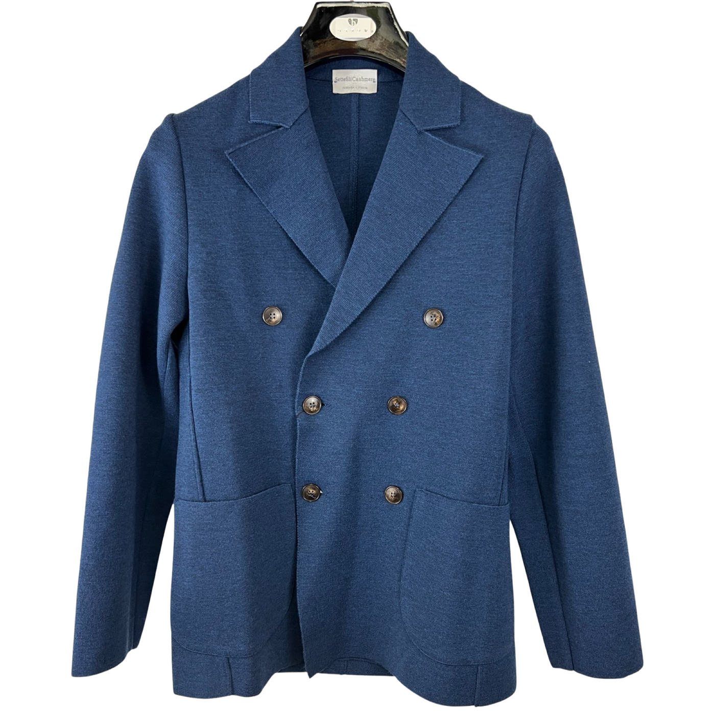 Settefili Cashmere Double Breasted Sweater Jacket | Blue