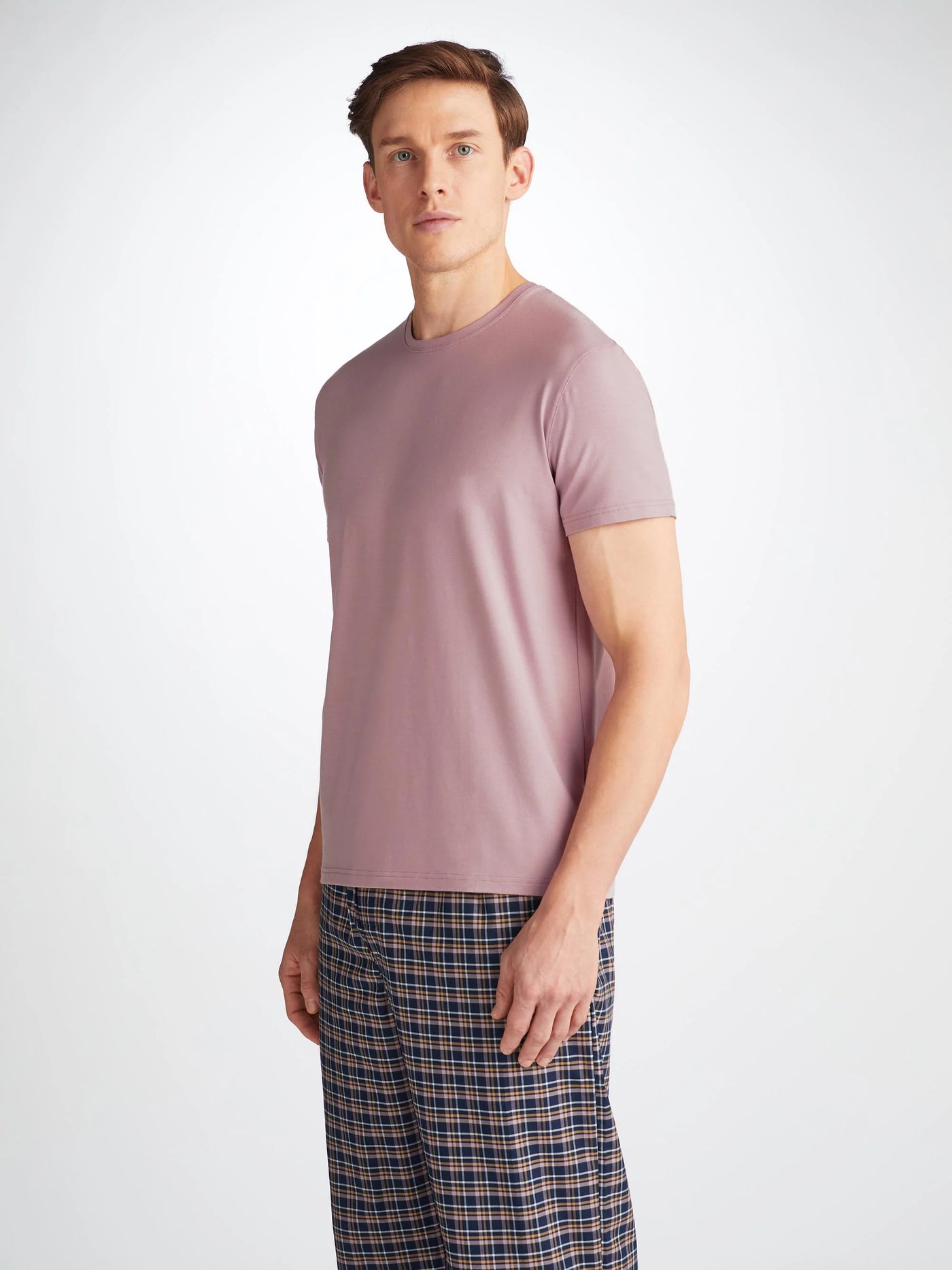 DEREK ROSE Basel T-Shirt | Mauve