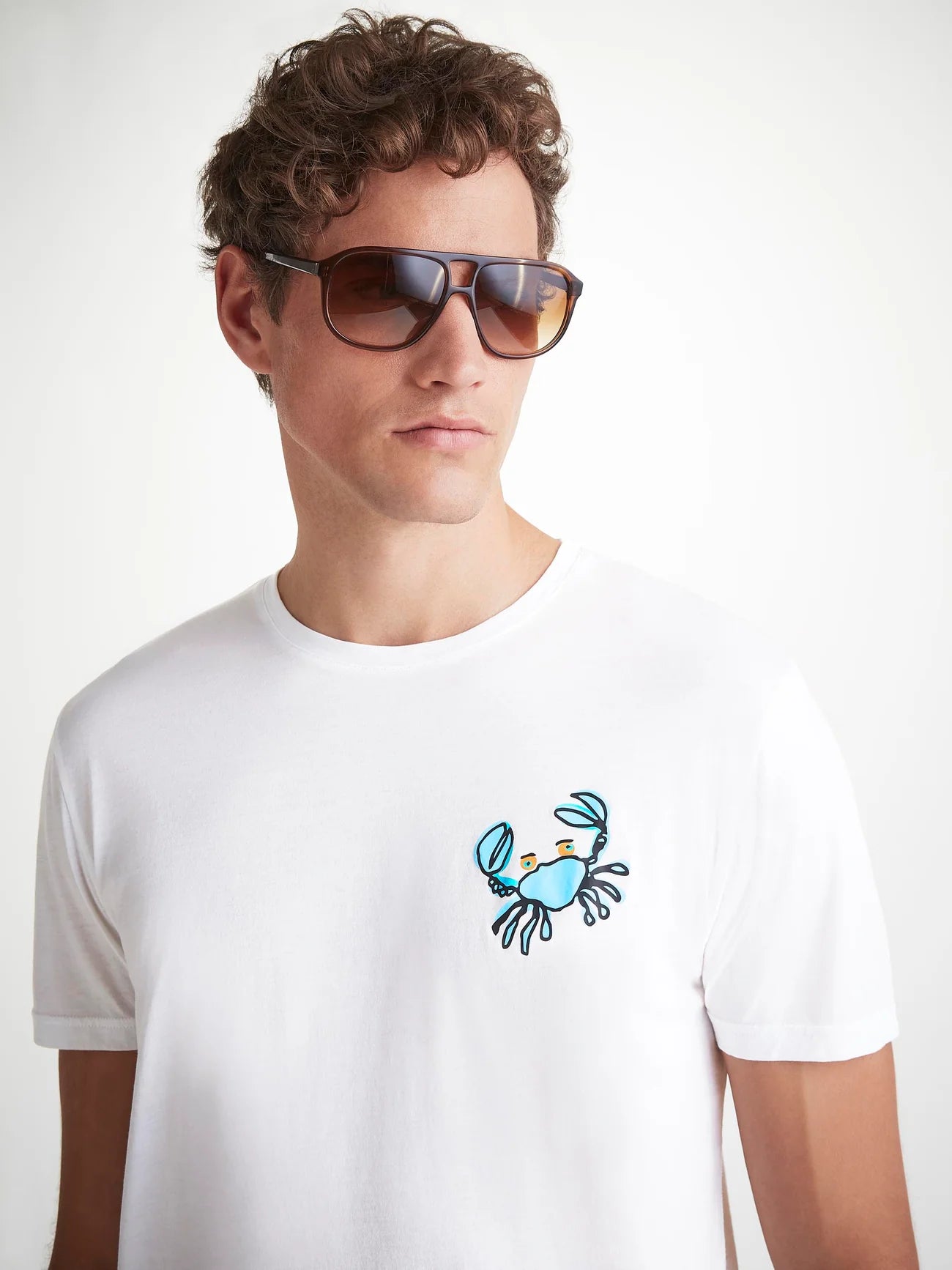 DEREK ROSE Pima Cotton Crab Motif