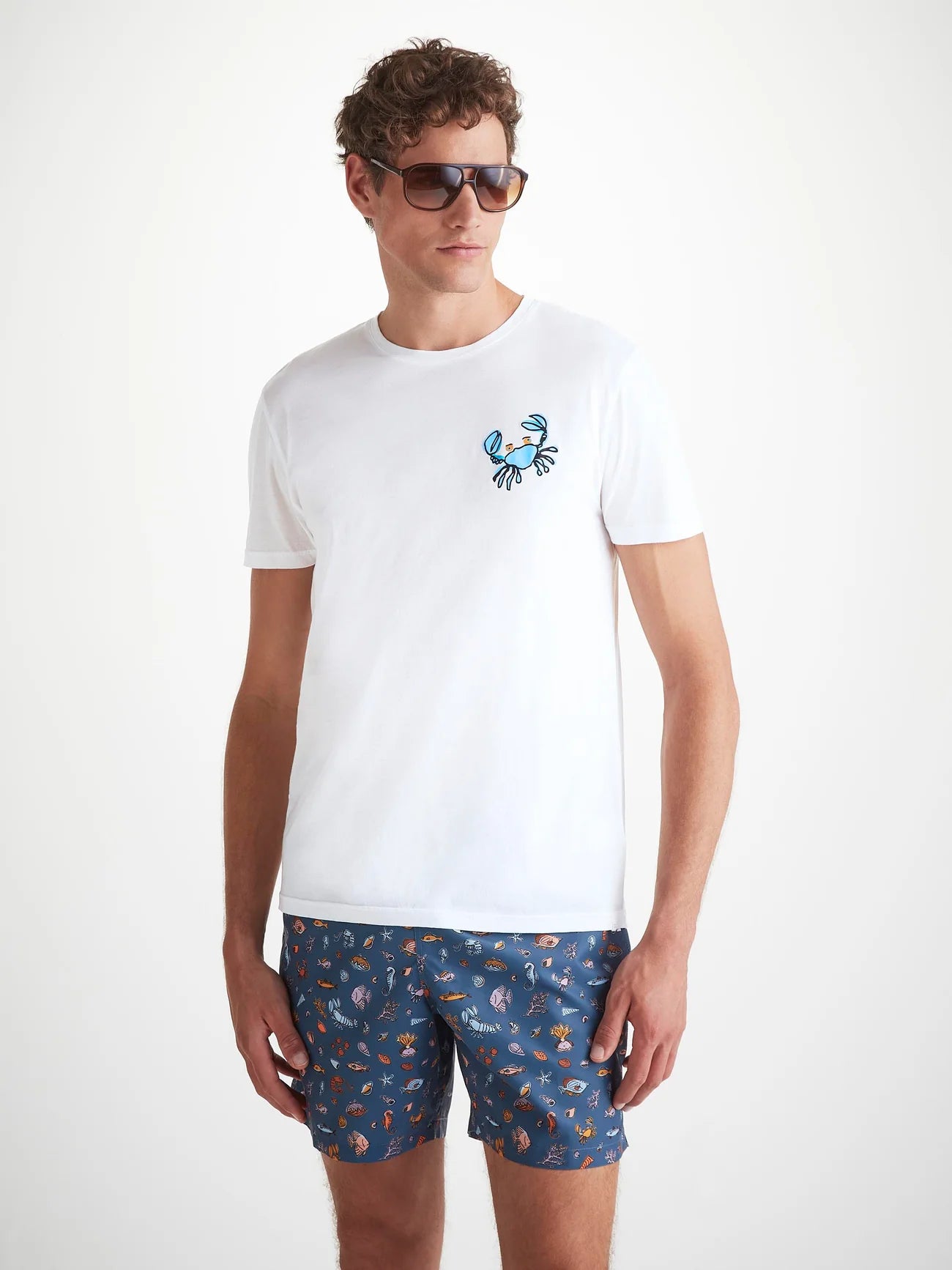 DEREK ROSE Pima Cotton Crab Motif