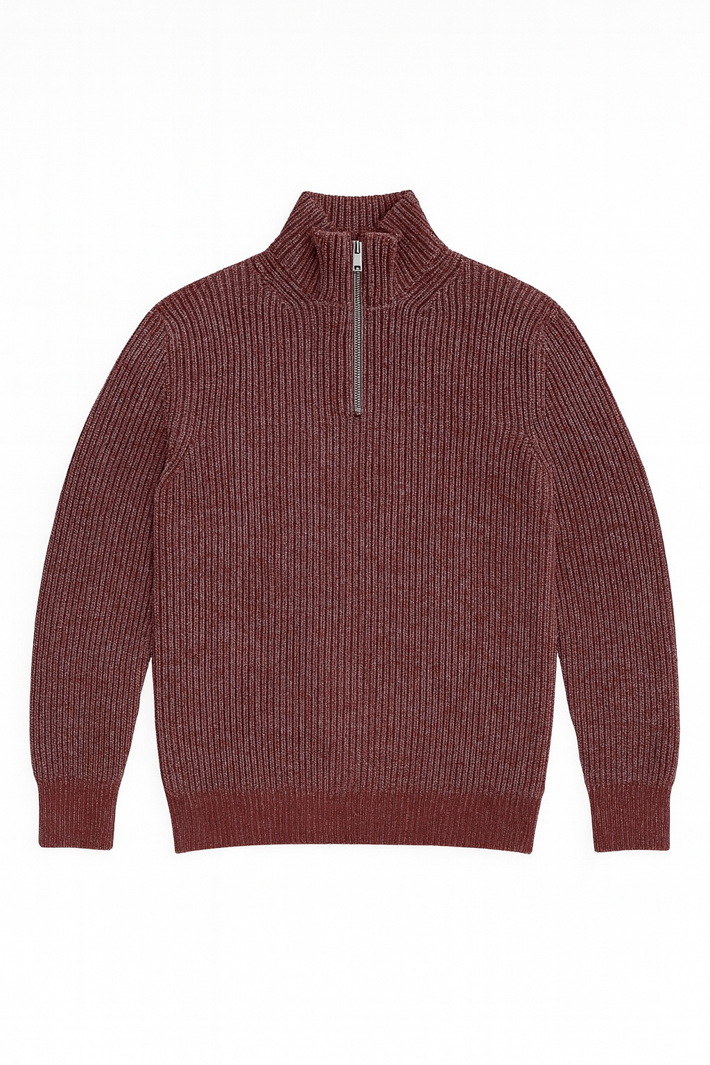 PHIL PETTER Two Tone Royal Stitch Half Zip | Cherry
