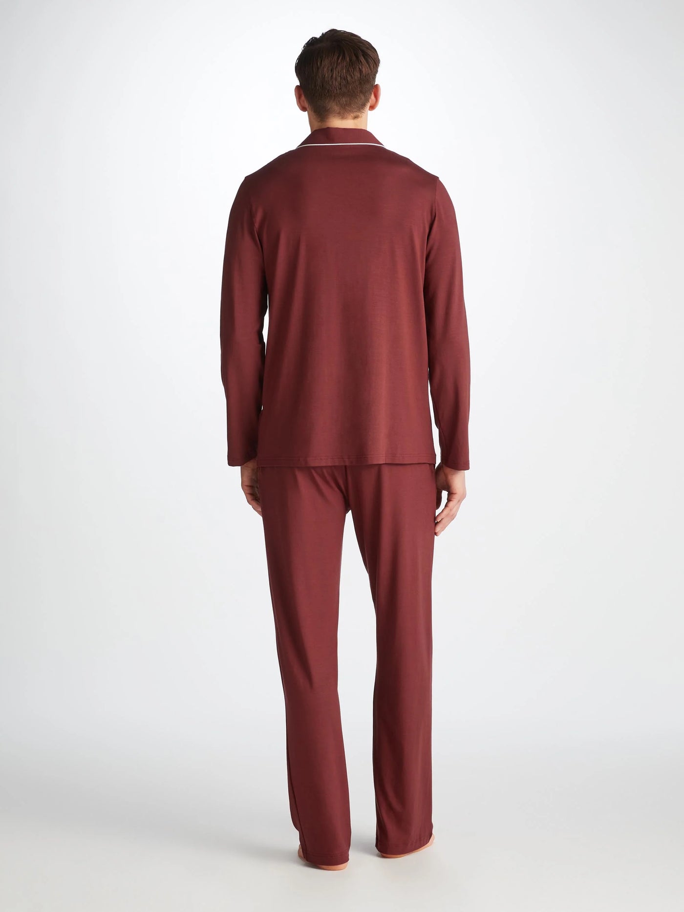 DEREK ROSE Basel Jersey Pyjama Set | Burgundy