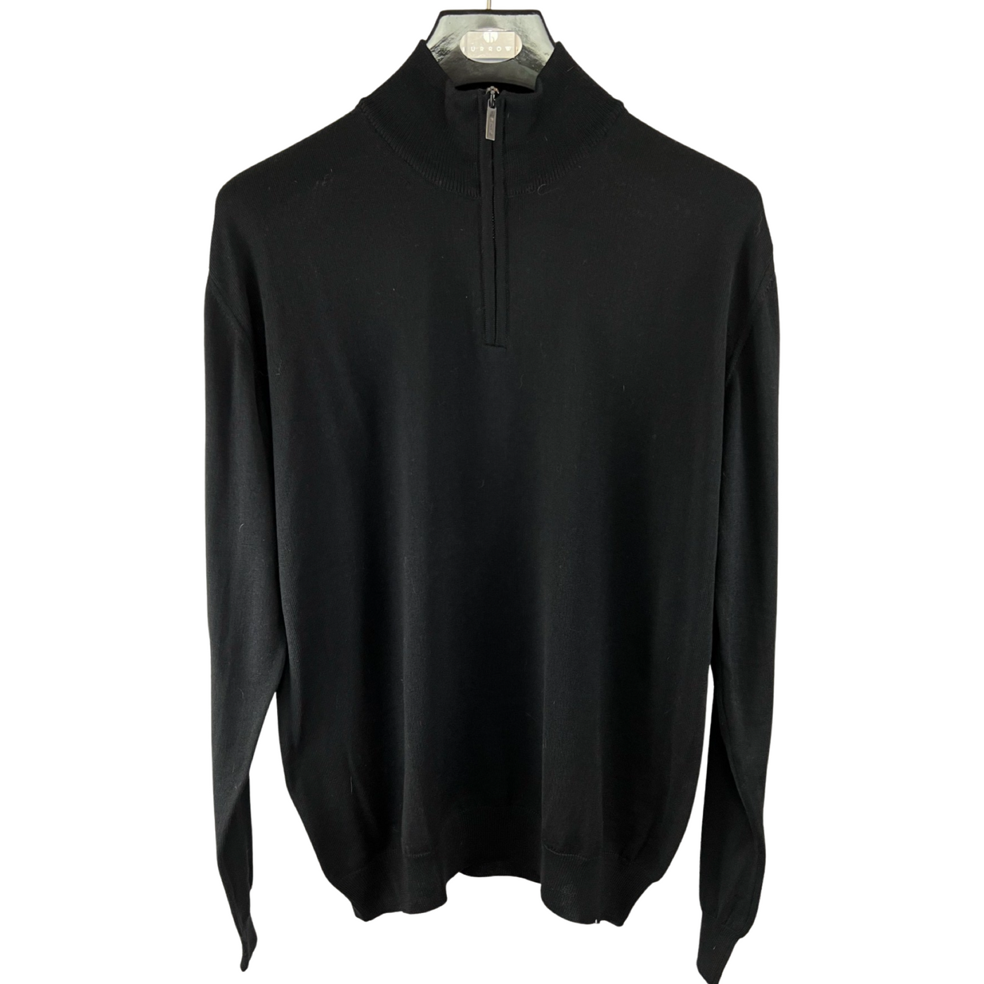 SAND QUARTER ZIP MOCK NECK SWEATER