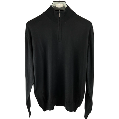 SAND QUARTER ZIP MOCK NECK SWEATER