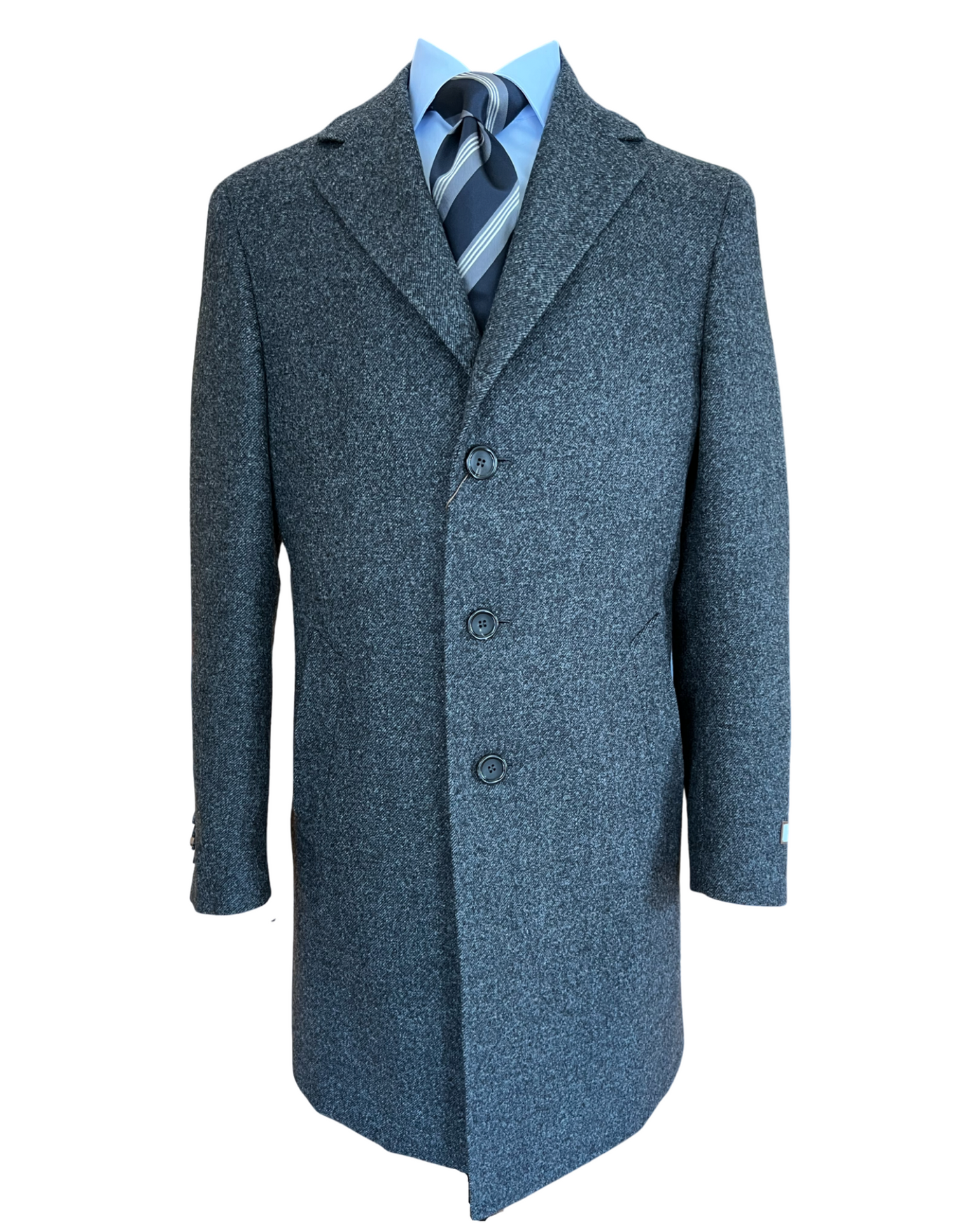 CANALI Wool Overcoat | Charcoal Grey