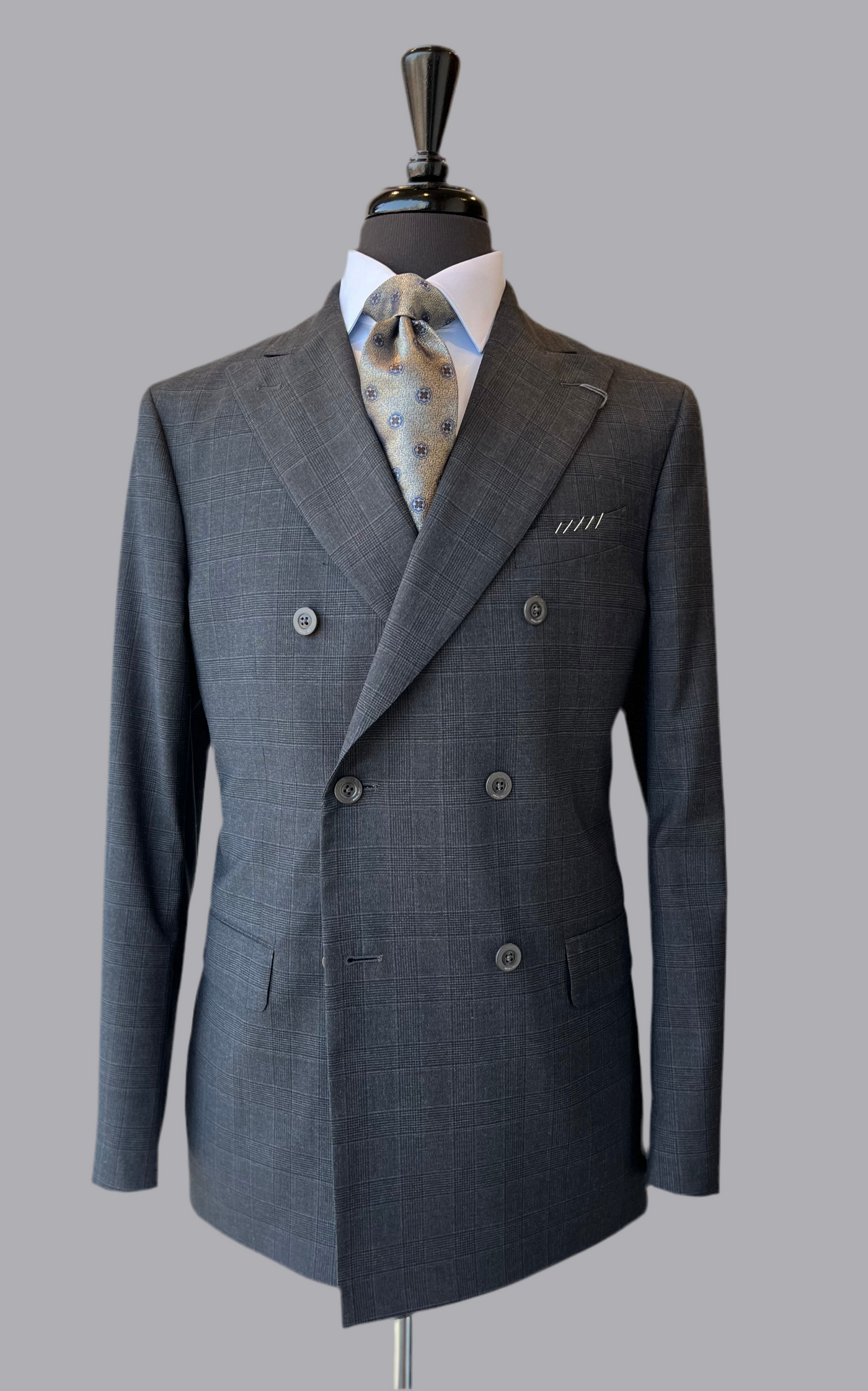 BOGLIOLI Milano Double Breasted Suit | Grey Plum