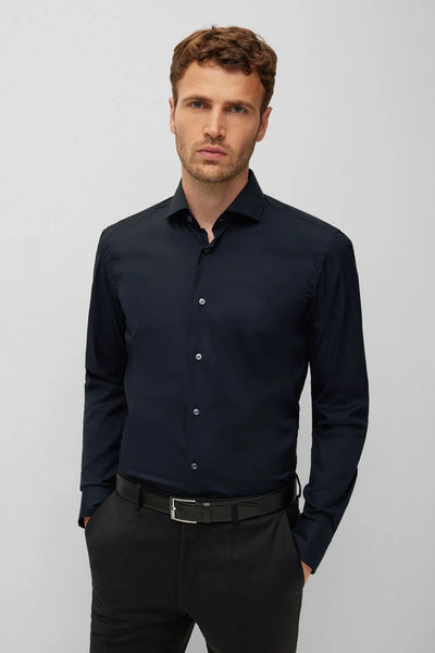 BOSS P-Hank Spread Collar Shirt | Black