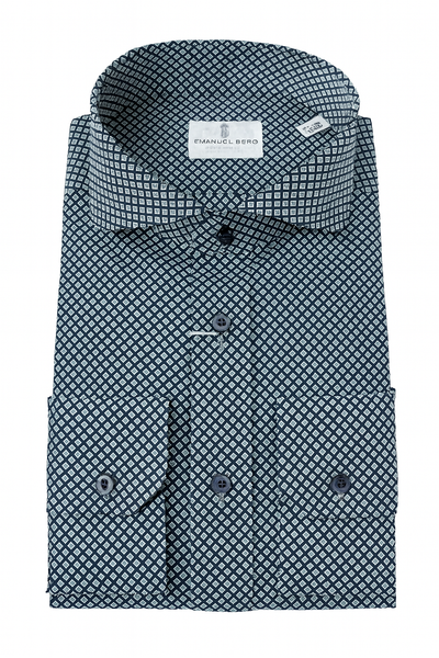 EMANUEL BERG Printed Poplin Shirt