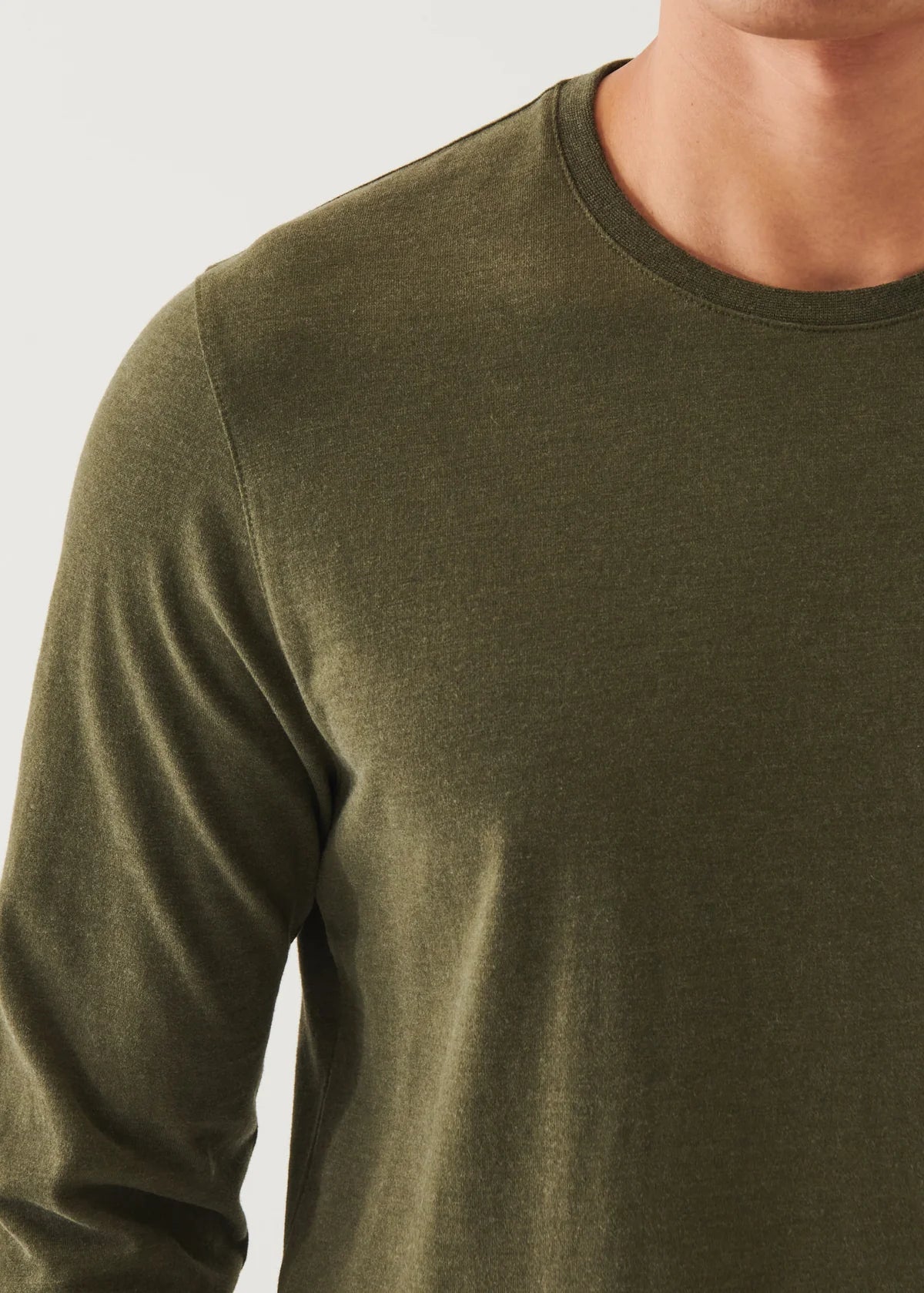 PATRICK ASSARAF Long Sleeve T-Shirt | Khaki