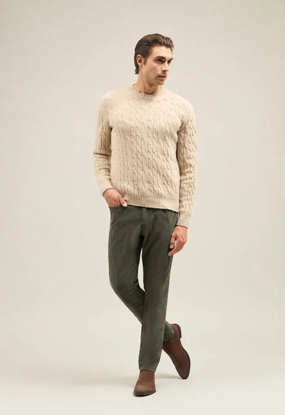 BOGLIOLI Milano Brushed Wool Cashmere Cable knit Sweater