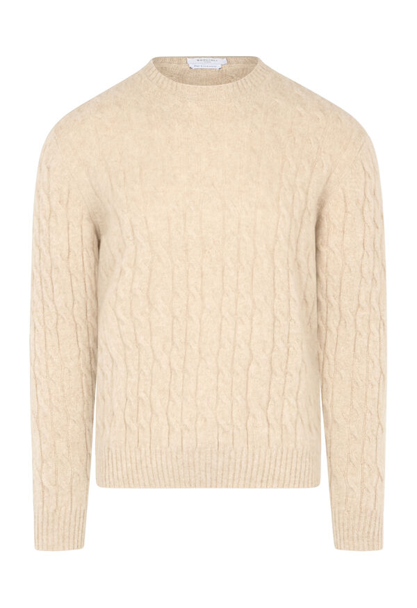 BOGLIOLI Milano Brushed Wool Cashmere Cable knit Sweater