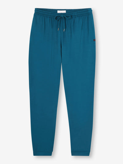 DEREK ROSE Basel Cuffed Trousers | Poseidon Blue