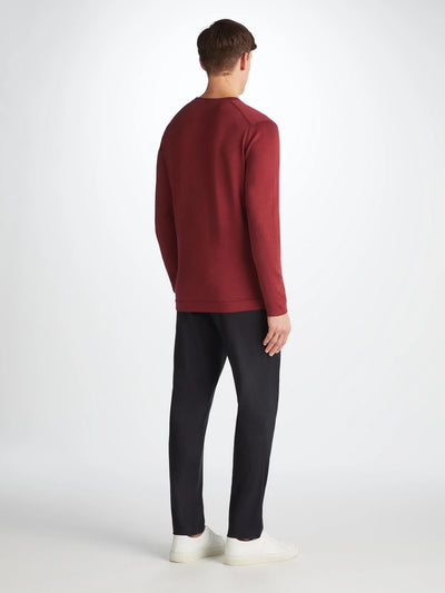 DEREK ROSE Jacob Sea Island Cotton Sweater | Burgundy