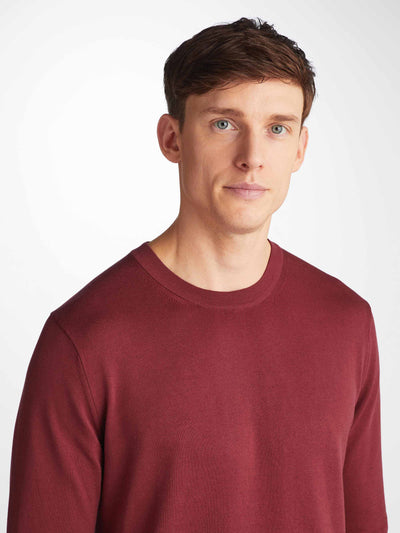 DEREK ROSE Jacob Sea Island Cotton Sweater | Burgundy