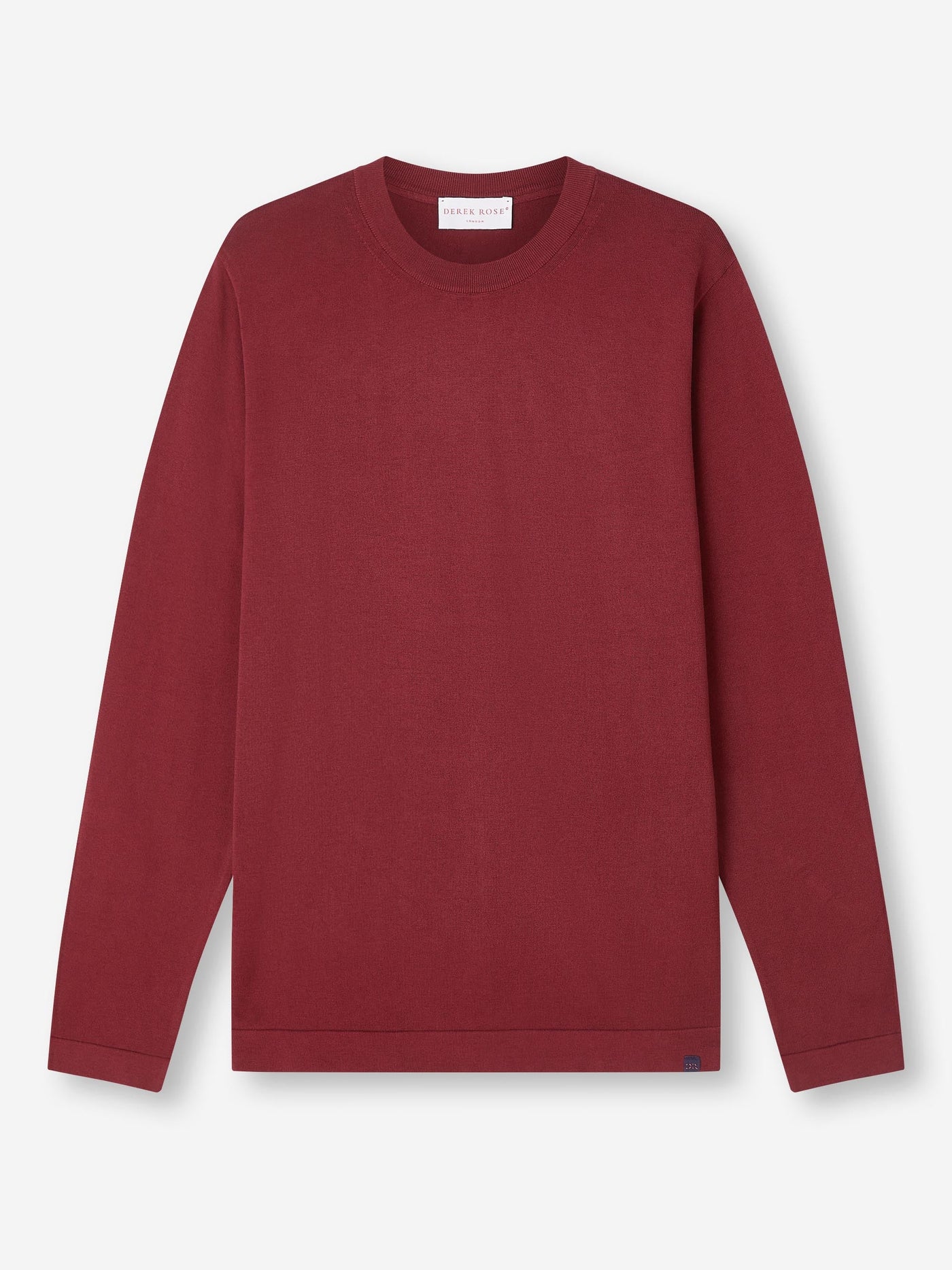 DEREK ROSE Jacob Sea Island Cotton Sweater | Burgundy