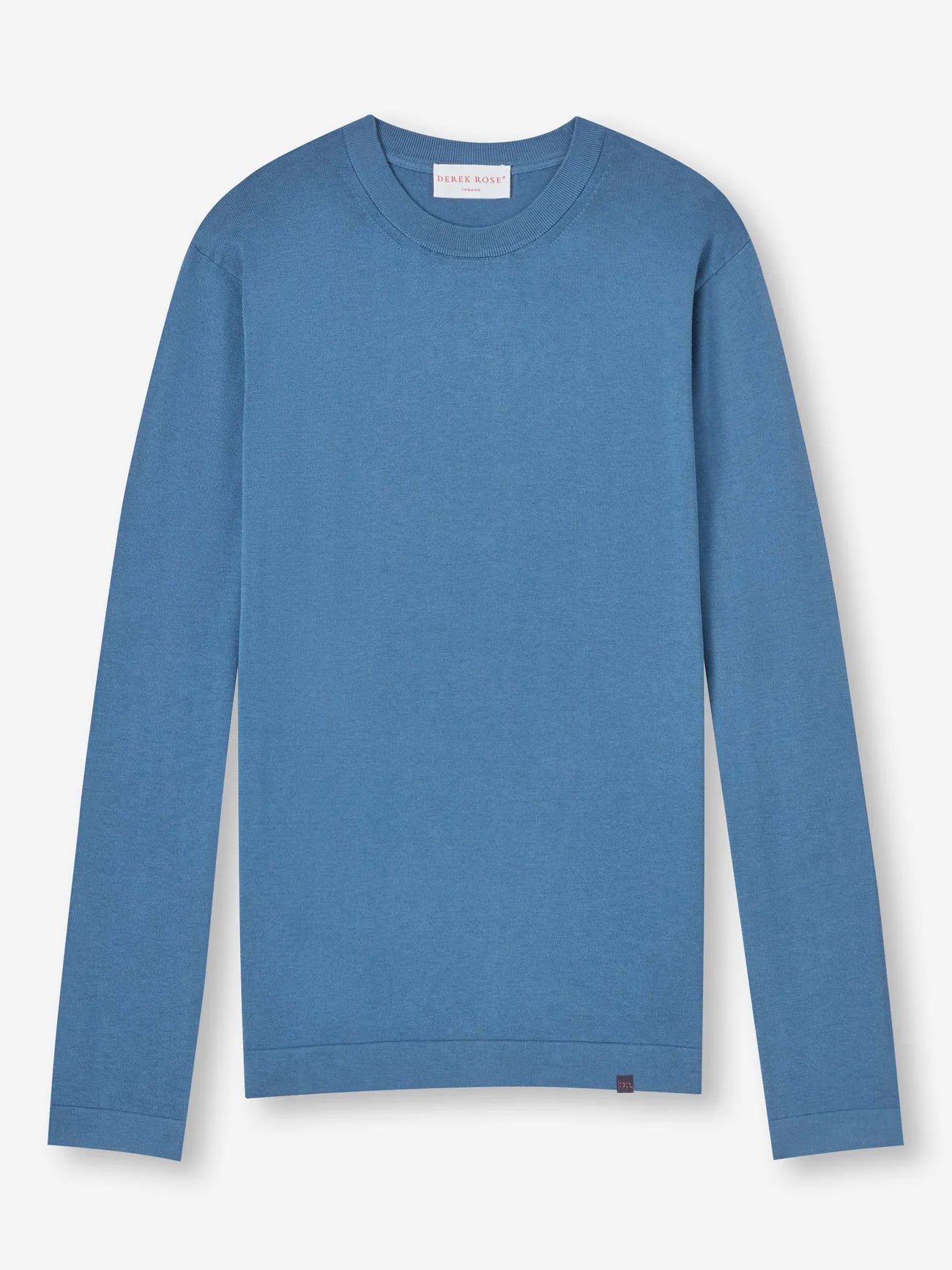 DEREK ROSE Jacob Sea Island Cotton Sweater | Blue