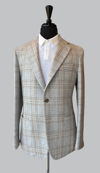 DORIANI Cashmere Soft Check Jacket | Rust