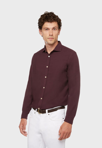 BOGLIOLI MILANO Cotton Pique Jersey Shirt | Wine