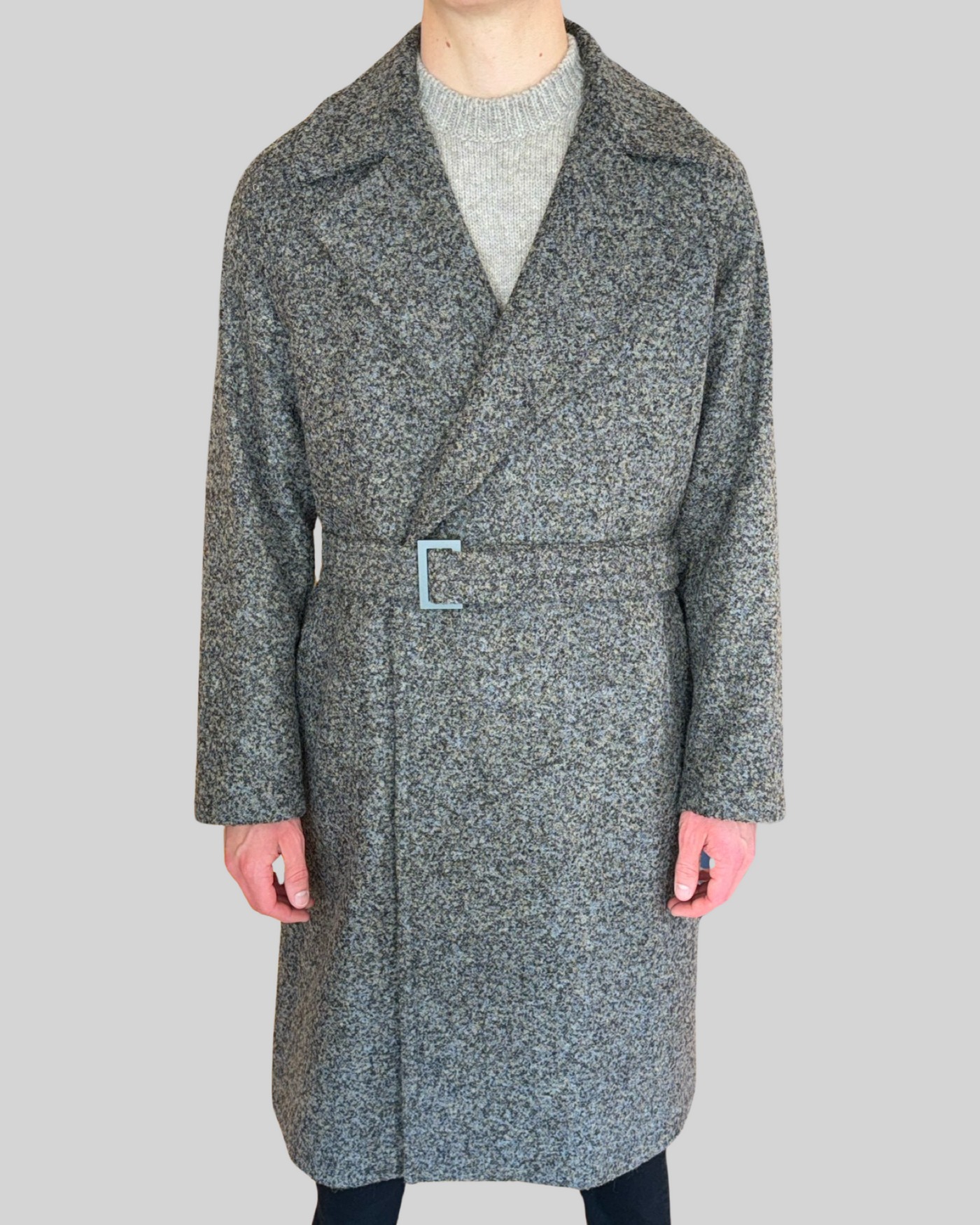 HEVO Brindisi Oversized Coat | Grey Boucle