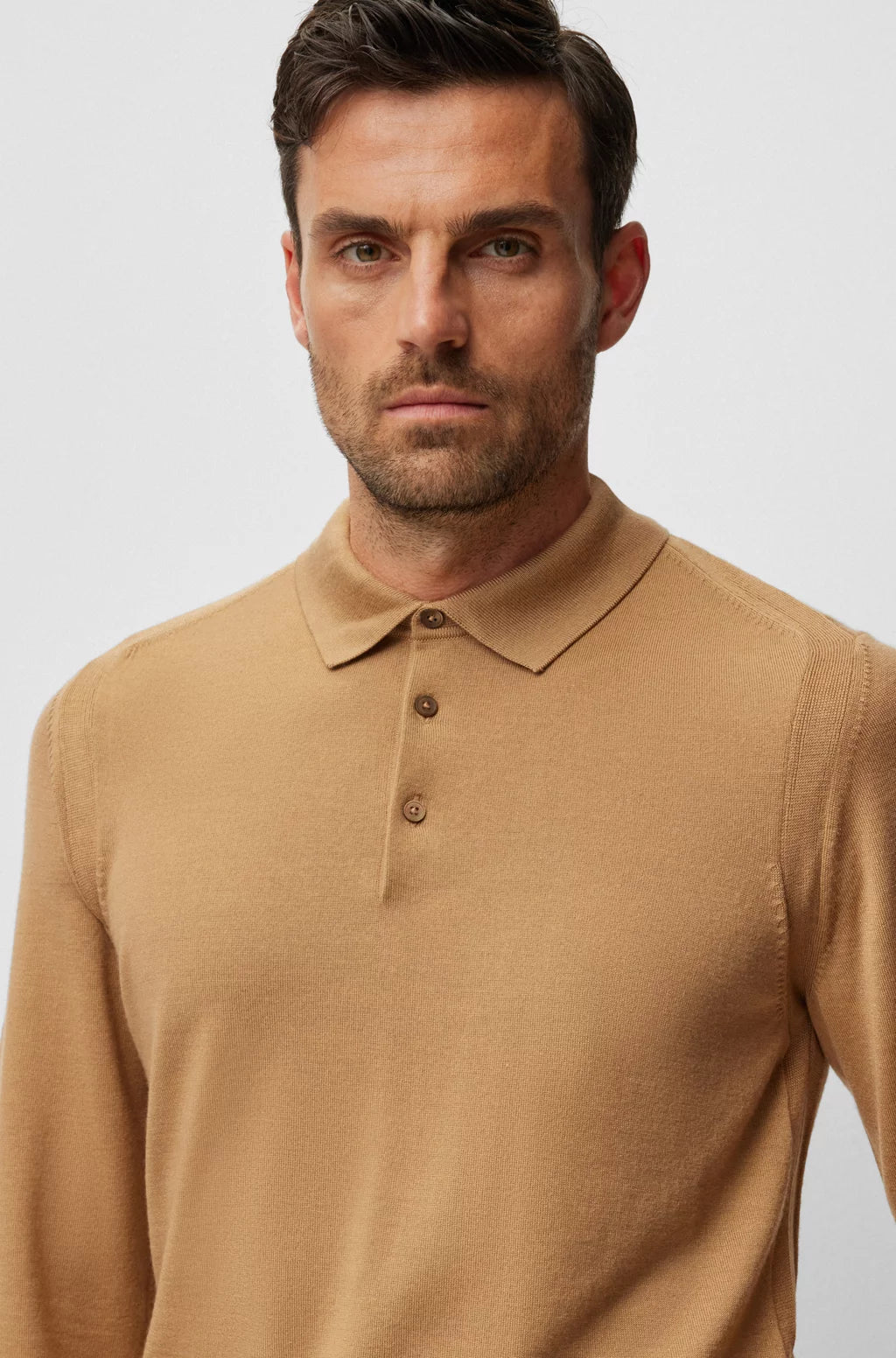 BOSS L Ovio Wool Silk & Cashmere Polo | Beige