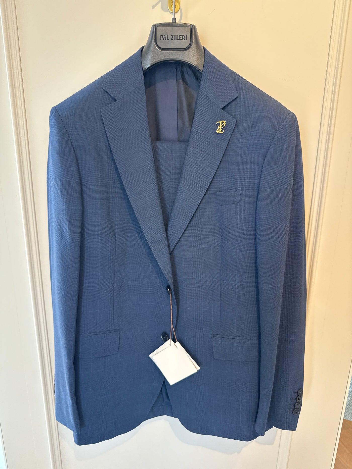 PAL ZILERI Vicenza Windowpane Suit | Blue