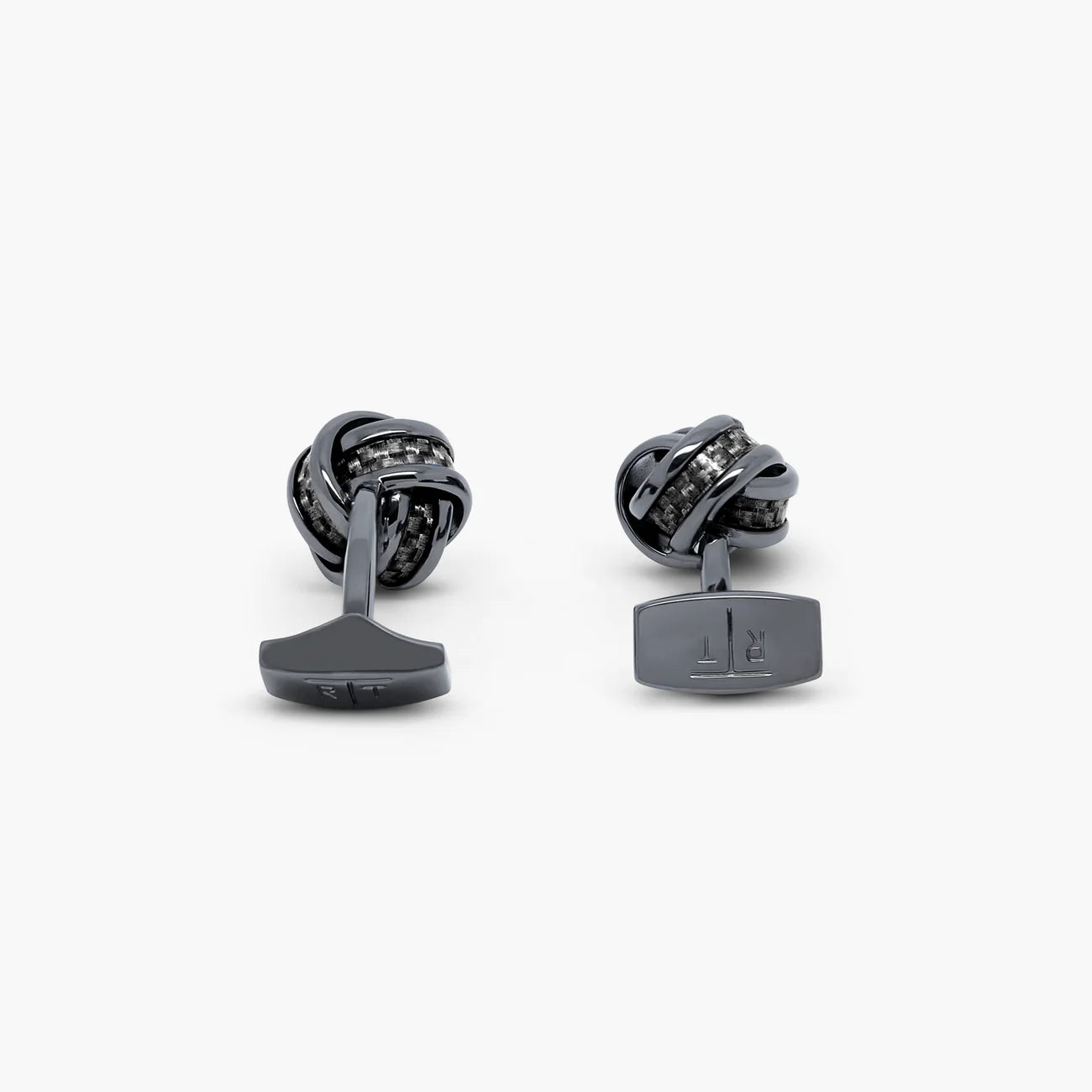 TATEOSSIAN Knot Cuff Links | Black Carbon Fibre