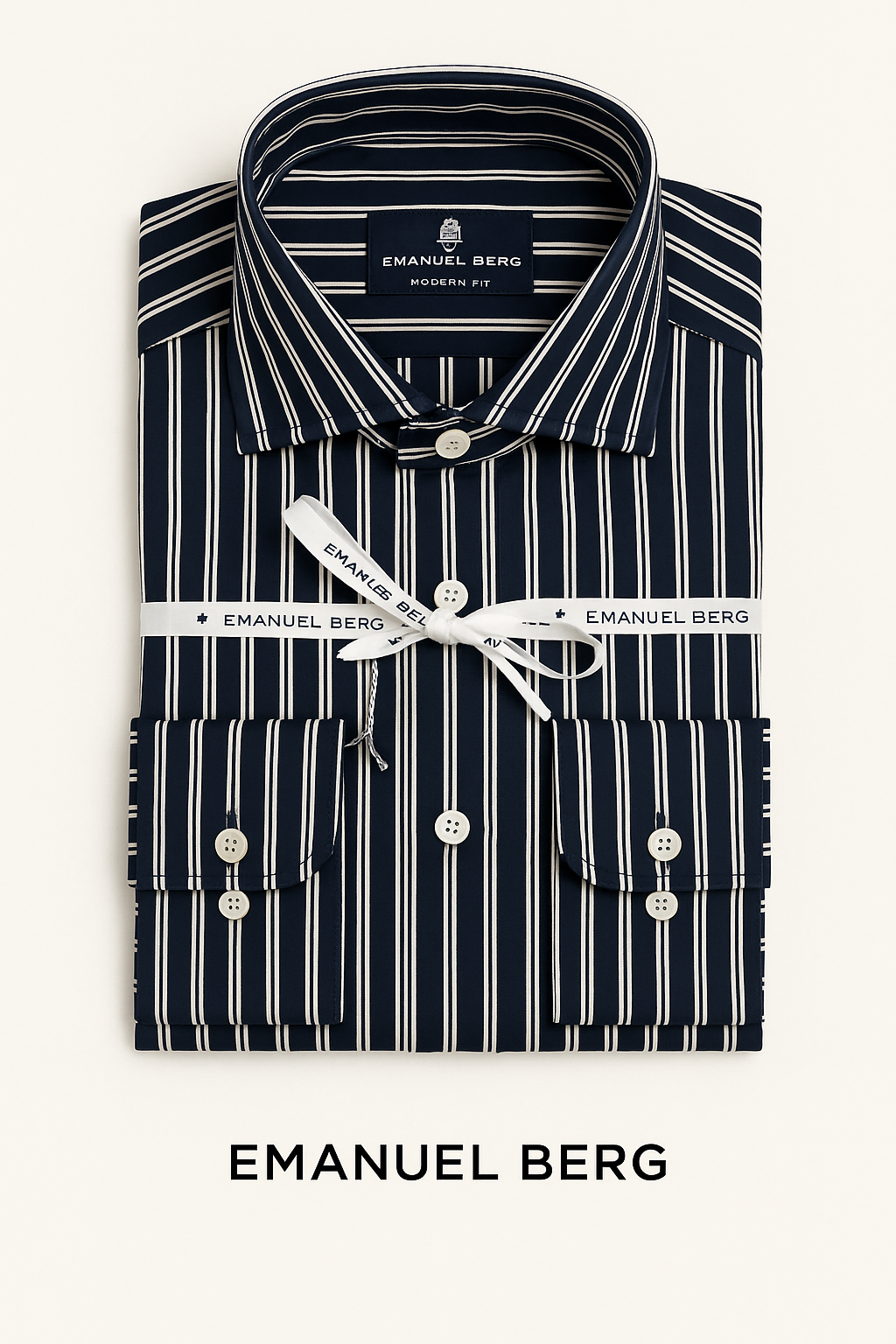 EMANUEL BERG Striped Poplin Shirt