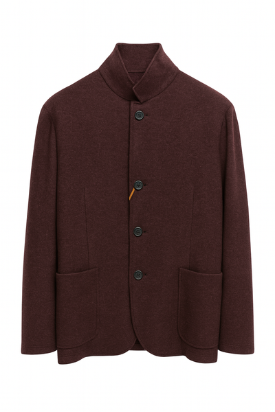 Canali Wool Cashmere Car Coat | Burgundy