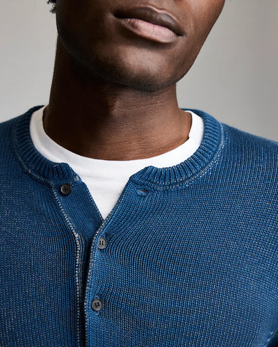 BILLY REID Garment Dyed Henley Sweater