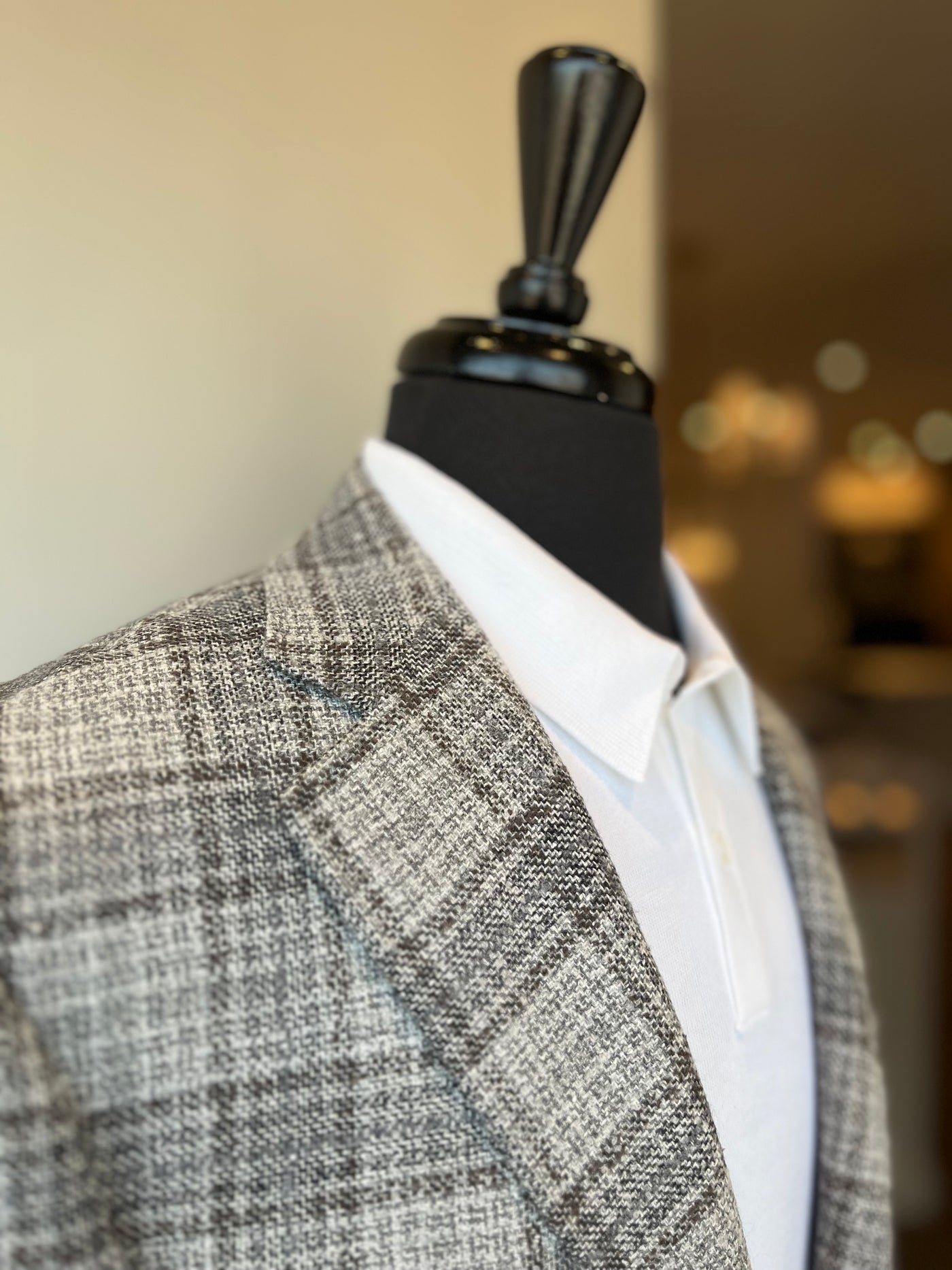 CANALI Kei Silver and Brown Plaid Jacket