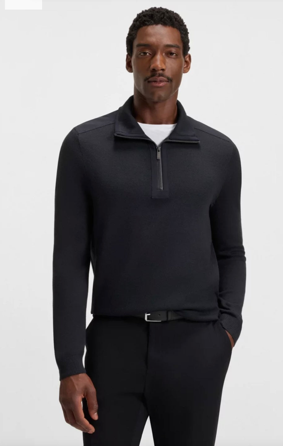 BOSS P-Bart Zip Collar Sweater
