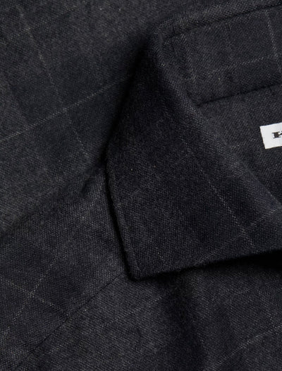 KITON Flannel Check Shirt | Charcoal