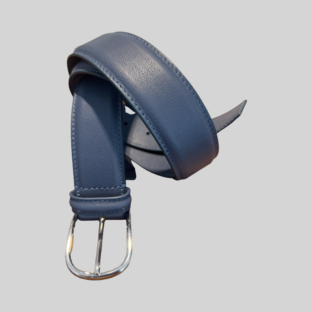 ANDERSON'S Nappa Leather Belt | Cobalt Blue