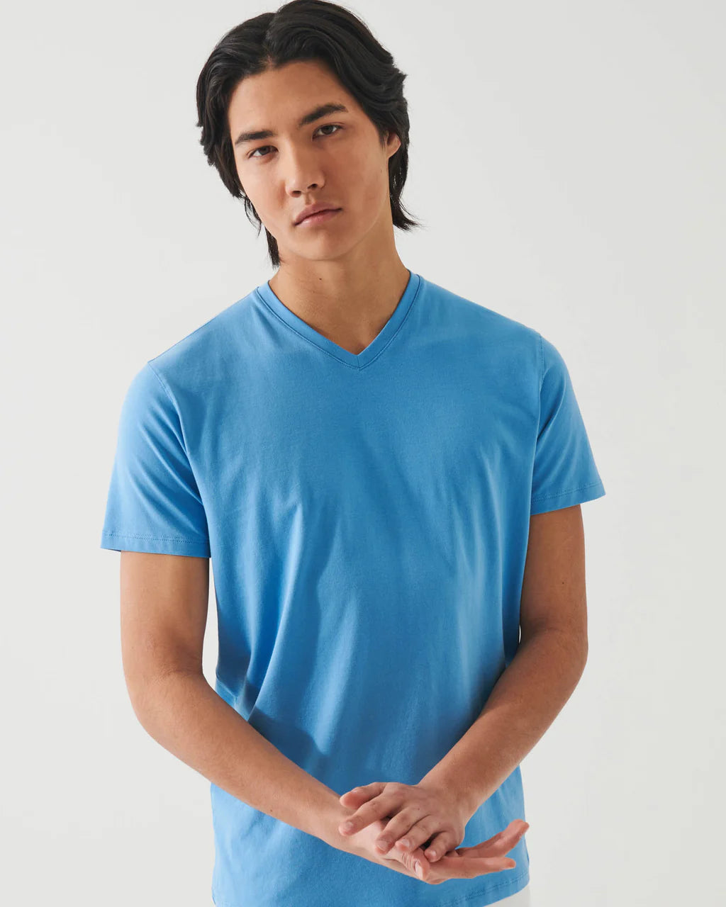 PATRICK ASSARAF V-Neck T Shirt | Blue