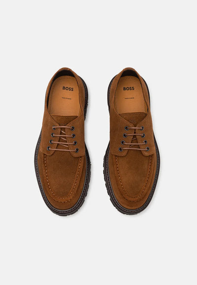 BOSS Julyo Derby Suede Shoe | Open Brown