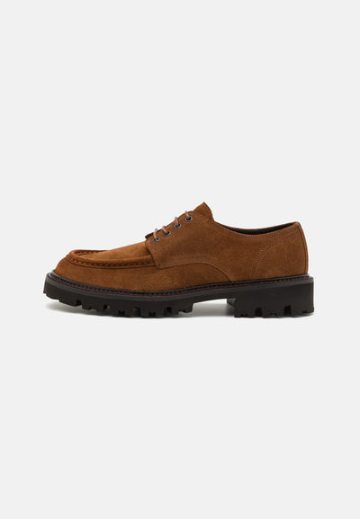 BOSS Julyo Derby Suede Shoe | Open Brown